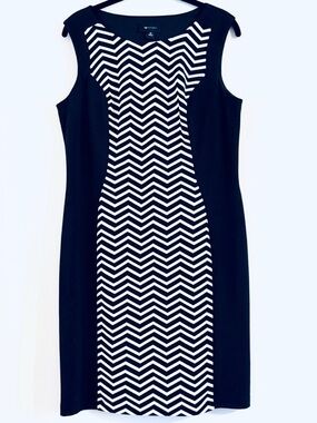 A & B Studio Black and White Color Illusional Dress Size 10